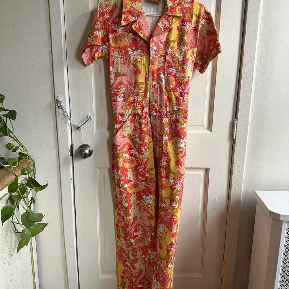 Big Bud Press Yellow and Orange Floral Jumpsuit - Picture 5 of 8
